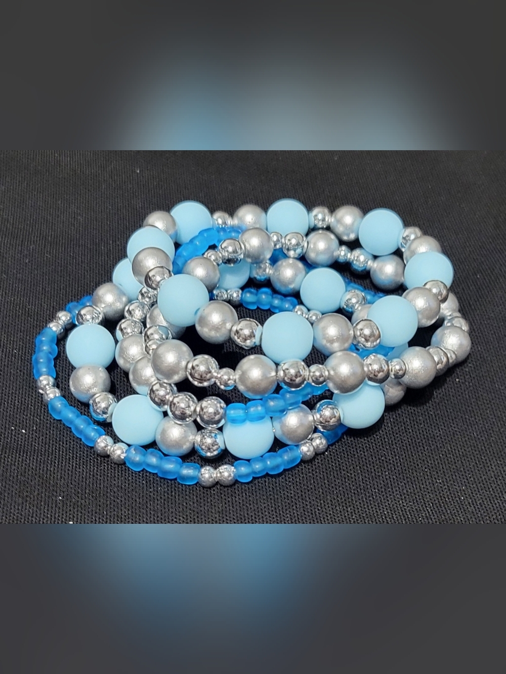 Hand Crafted Stretch Beaded Bracelet Set of 
5